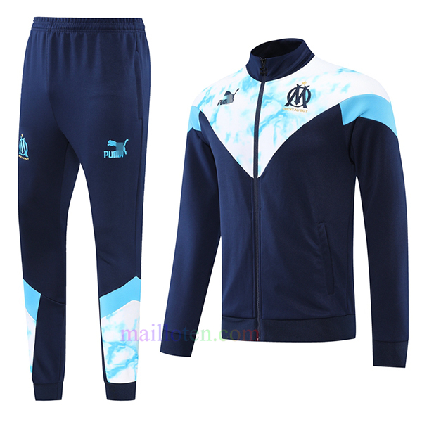 Buy Olympique Marseille Blue & White Tracksuit 2022/23 Full Zip